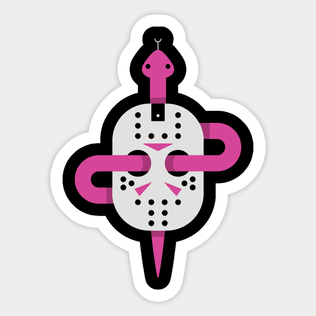 the Snake and Vorhees Sticker by fuzyclae